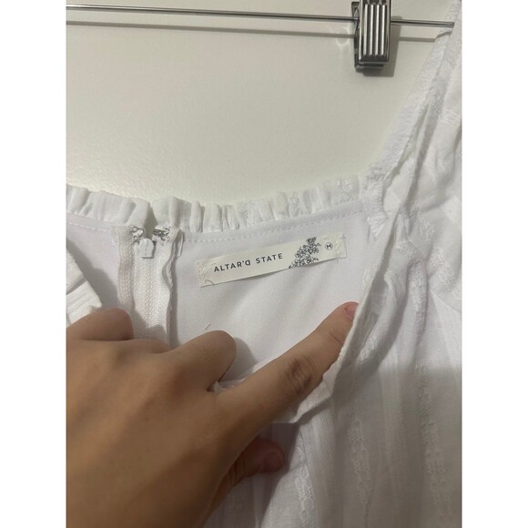 NWT Altar’d State Naomi Embroidered Mini Dress White Women’s Size Medium - Picture 8 of 8